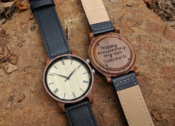 Engraved Wooden Watch