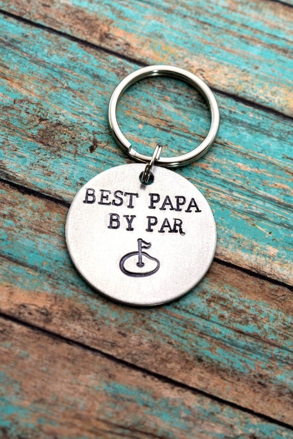 Hand Stamped Golf Keychain