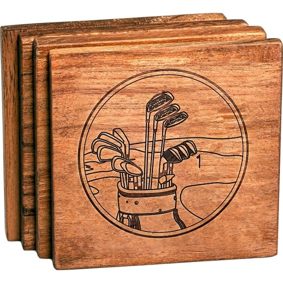 Engraved Golf Coaster Set