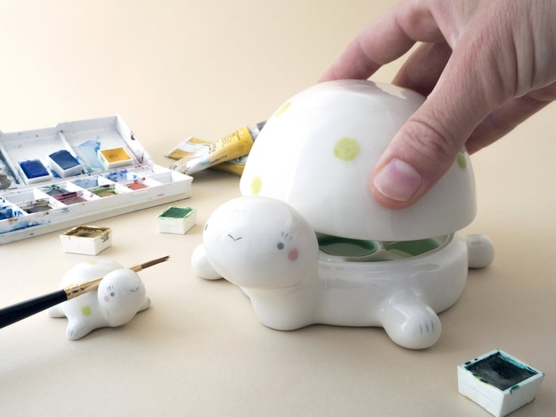 Ceramic Palette and Brush Rest