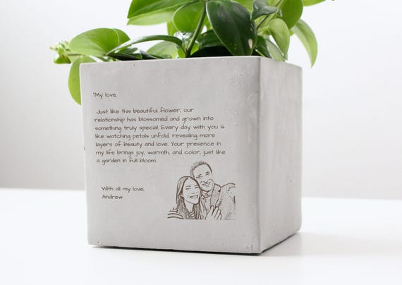 Custom Photo Engraved Planter Pot
