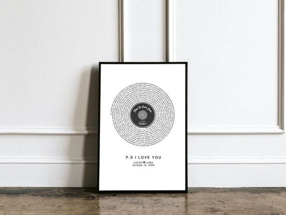 Custom Song Lyrics Print