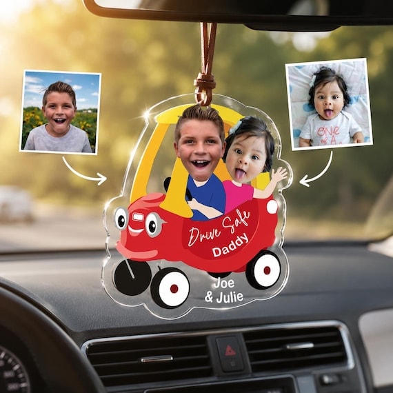Kid Photo Toy Car Rearview Charm