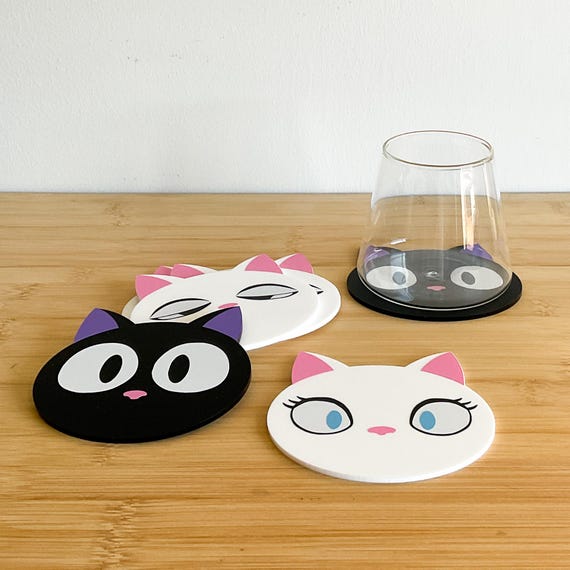 Jiji and Lily Cat Coaster Set