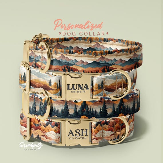 Personalized Woodland Dog Collar