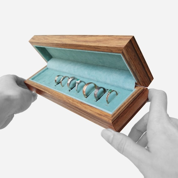 Walnut Wooden Ring Jewelry Box