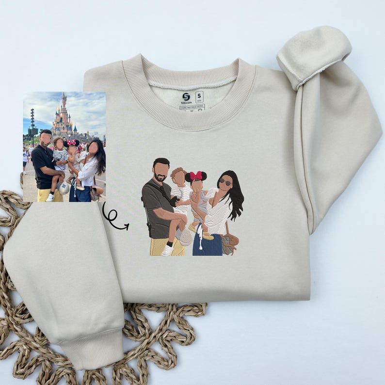 Custom Family Photo Embroidered Sweatshirt