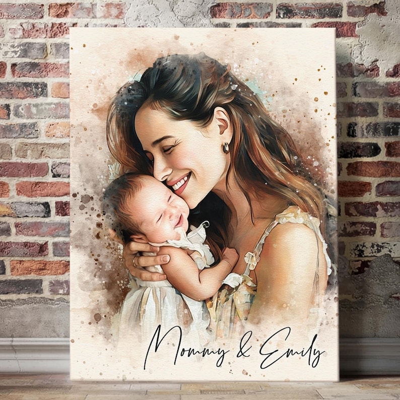 First Mother’s Day Custom Portrait Canvas