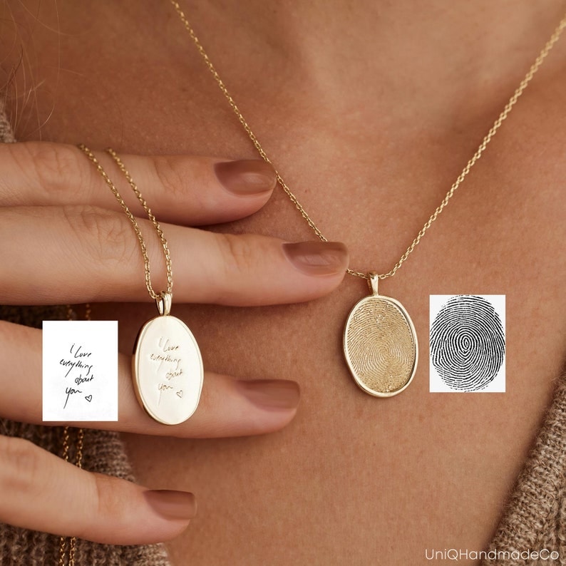 Fingerprint Coin Necklace