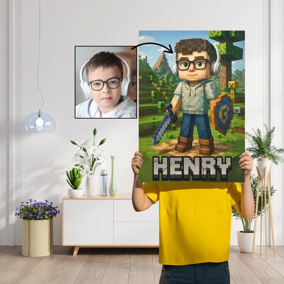 Personalized Pixel Gamer Poster