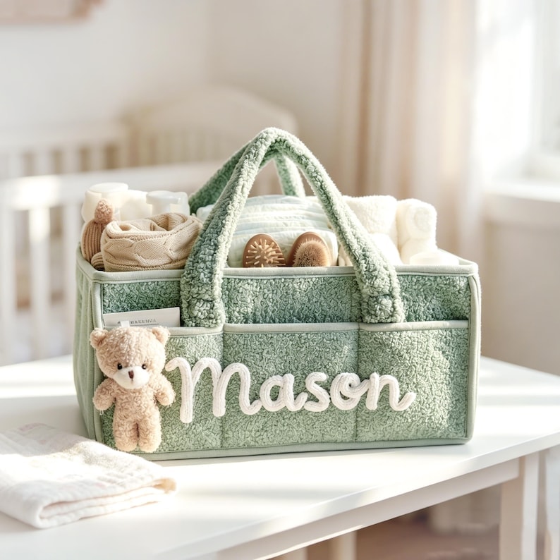 Personalized Plush Baby Storage Basket