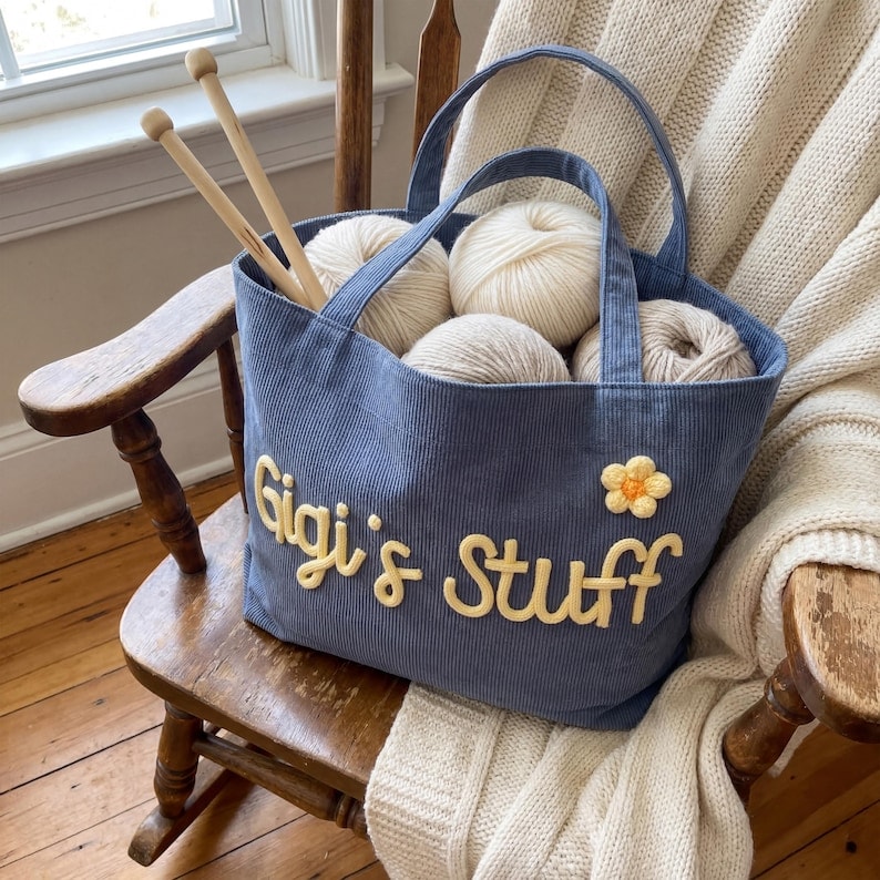 Personalized Knitting Bag