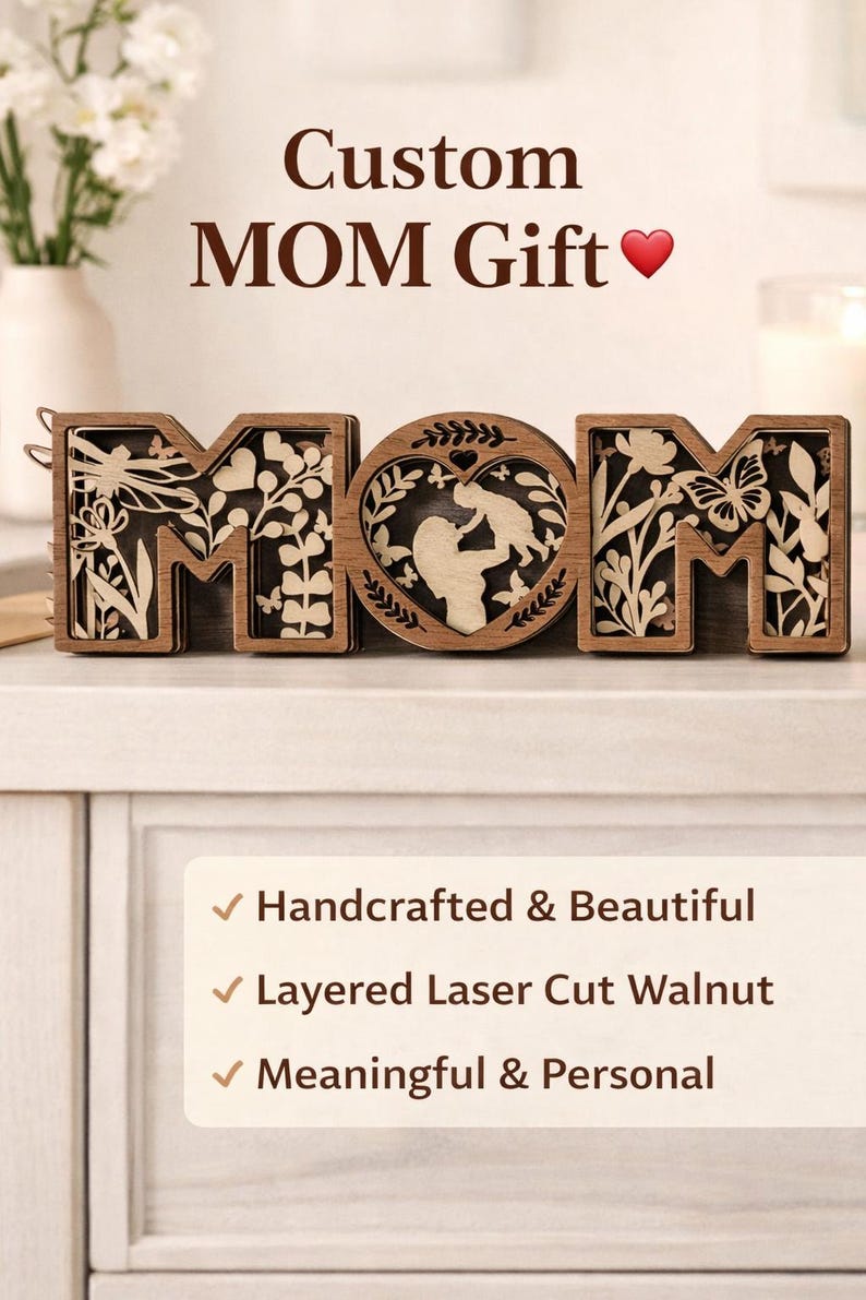 Layered Wood MOM Sign