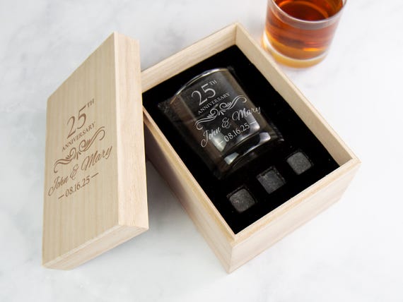 Personalized Anniversary Whiskey Glasses