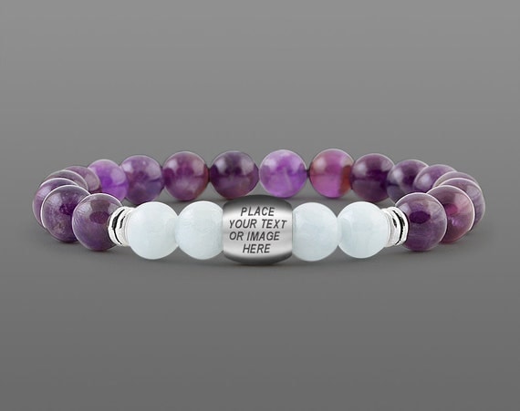 Engraved Amethyst Bracelet
