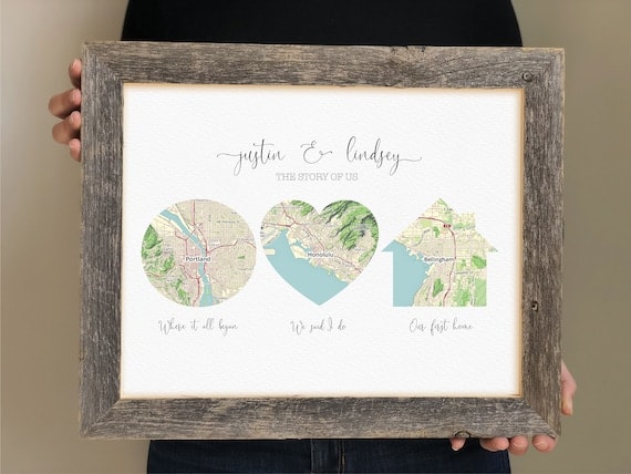 Personalized Love Story Map Print