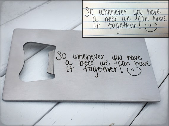 Handwriting Engraved Bottle Opener Wallet