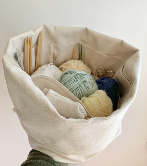 Organic Canvas Knitting Bag