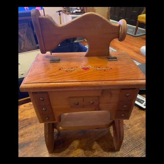 Handpainted Wooden Sewing Box