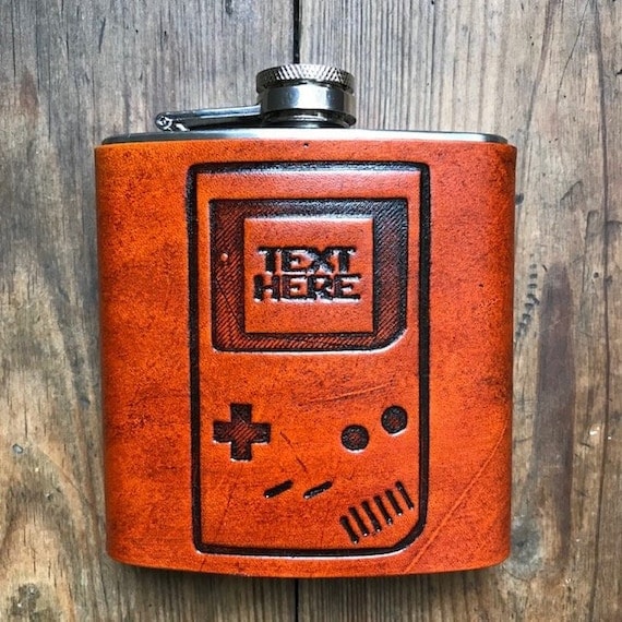 Gameboy Leather Flask